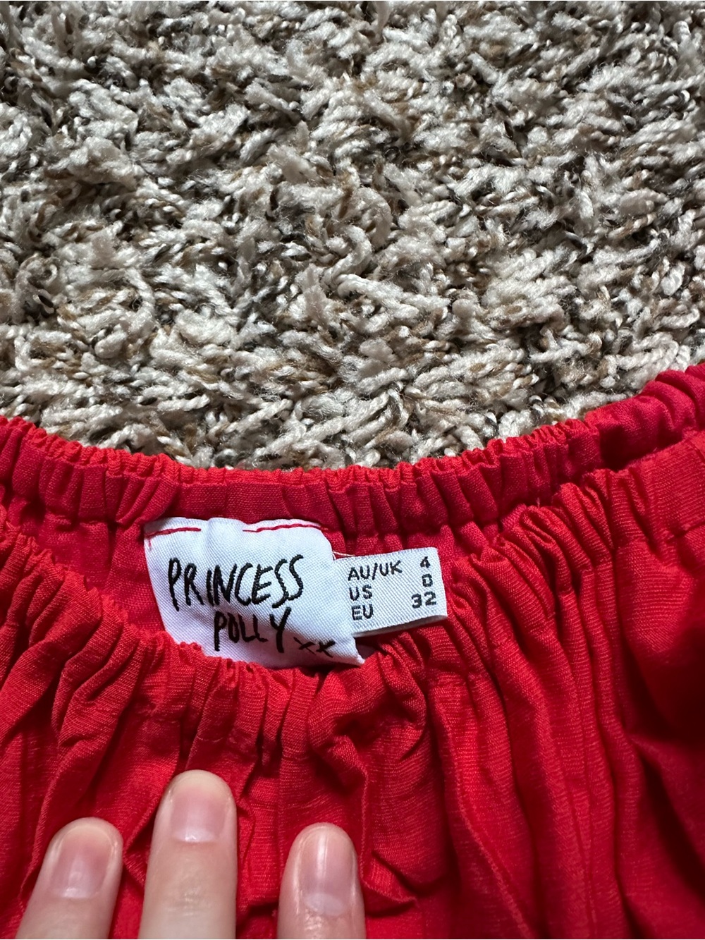 Princess Polly Red Off-Shoulder Puff Sleeve Top - Picture 3 of 8